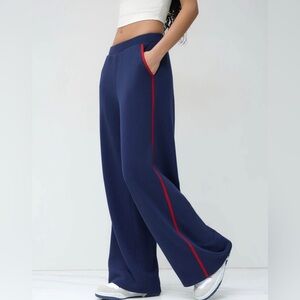 CIDER SIDE STRIPE NAVY RED STRIPE PULL-ON SWEATS - small